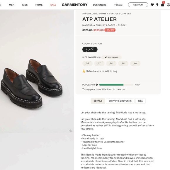 ATP ATELIER Manduria Sage Green Gray Leather Chunky Platform Loafers Handmade 39 - Picture 5 of 16